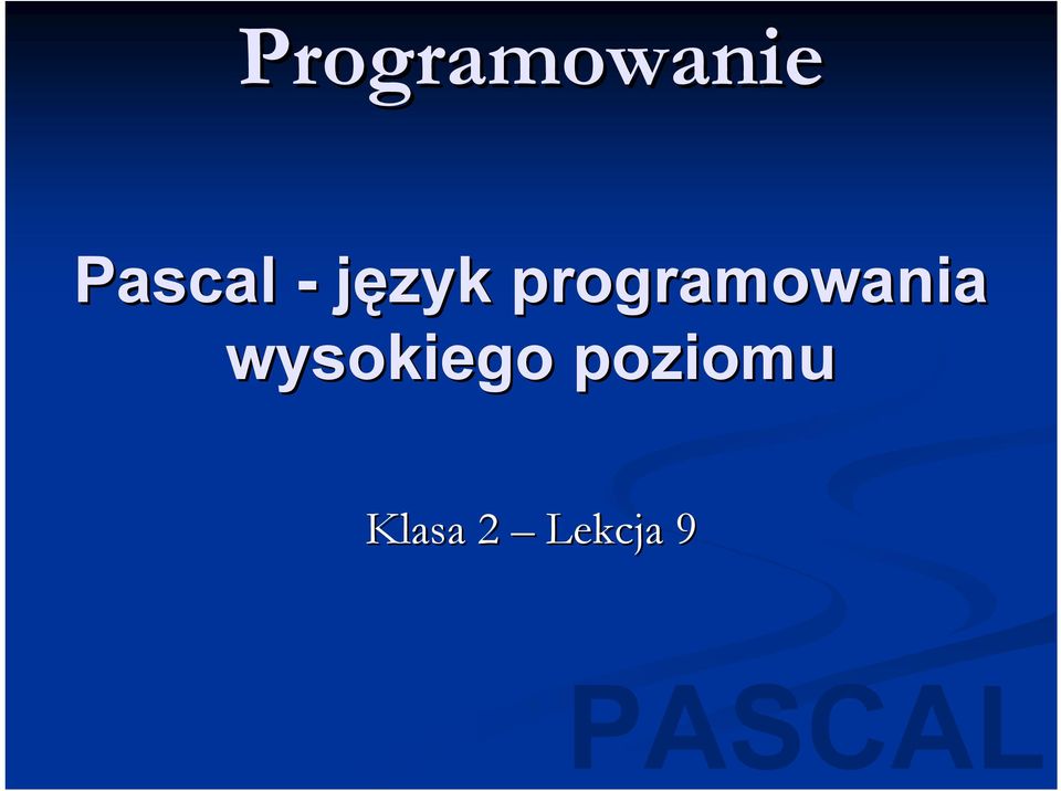 programowania