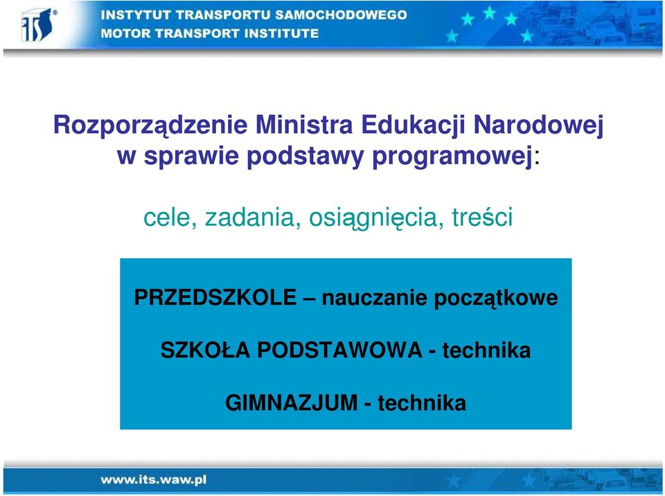 osiągnięcia, treści PRZEDSZKOLE nauczanie