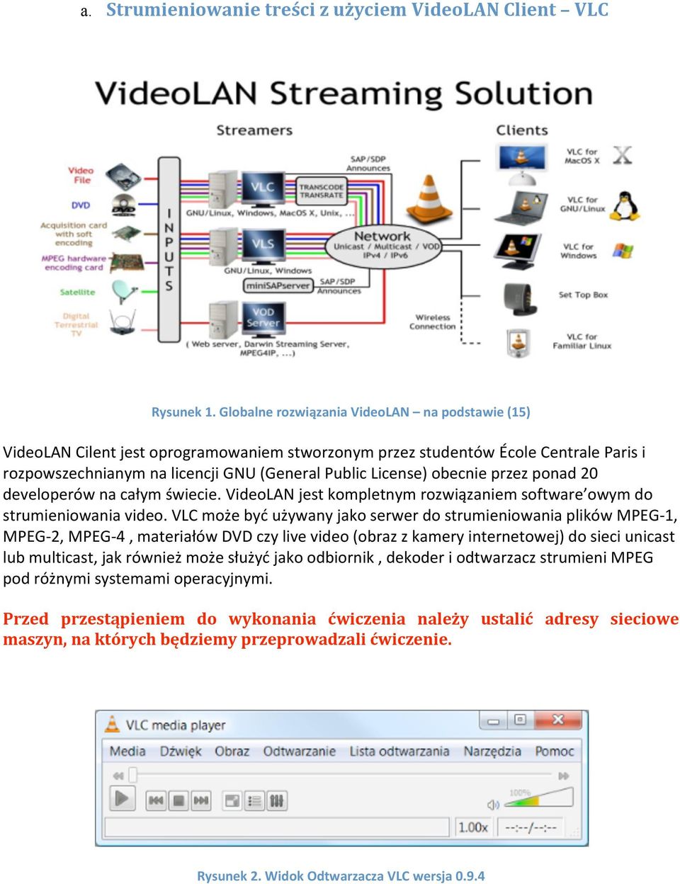 rozpowszechnianymnalicencjignu(generalpubliclicense)obecnieprzezponad20 developerównacałymświecie. VideoLANjestkompletnymrozwiązaniemsoftware owymdo strumieniowaniavideo.