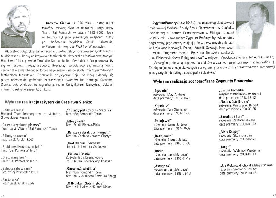 Aktorstwo połą czyi z pisaniem scenariuszy teatralnych oraz reżyserią, odnosząc w tej dziedzinie sukcesy na krajowych festiwalach. Nawiązał do festiwalowej tradycji Baja i w 1994 r.