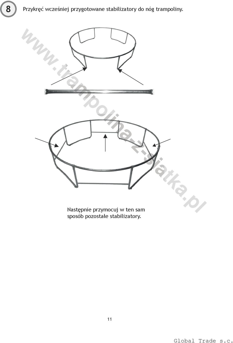 nóg trampoliny.