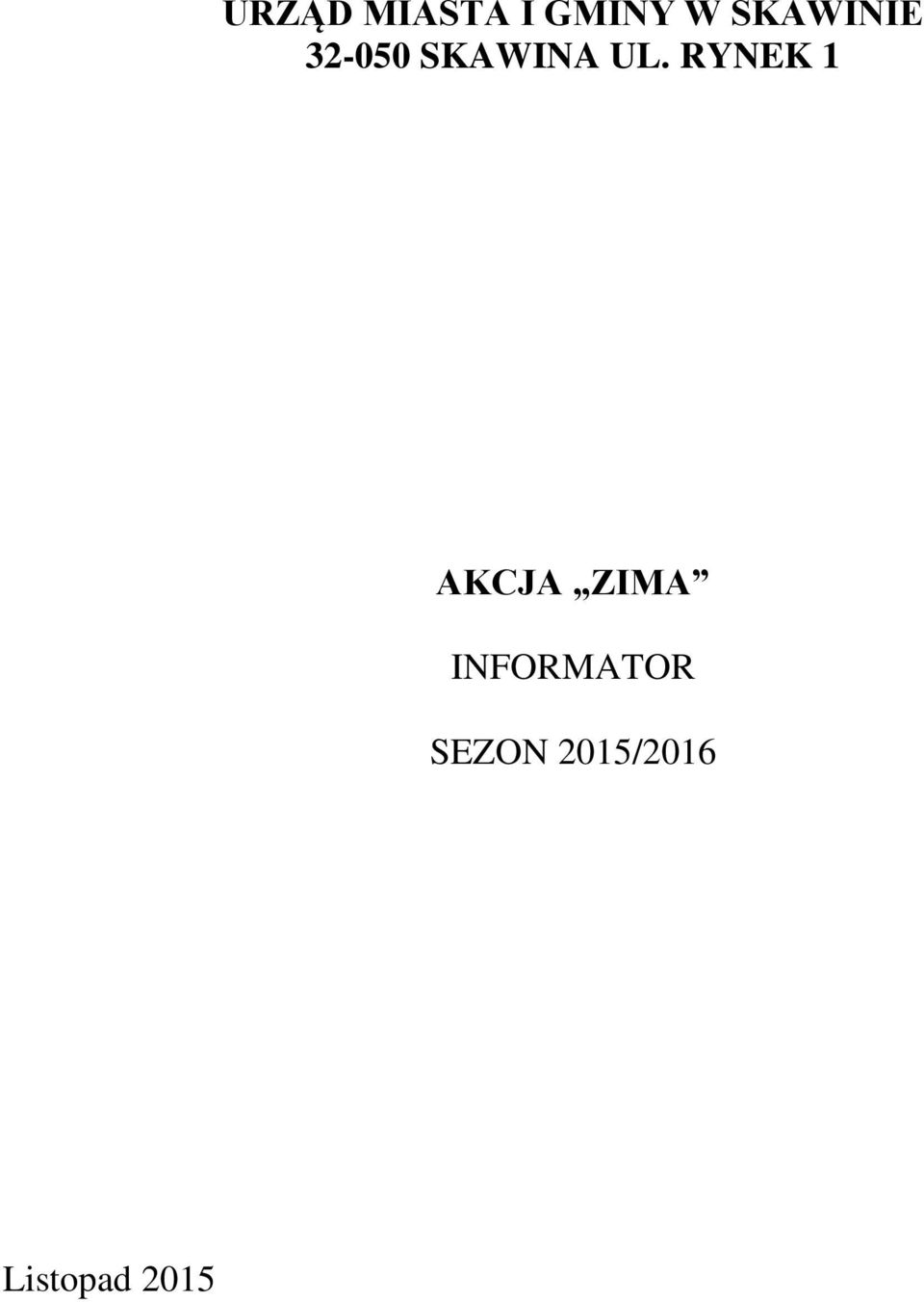 RYNEK 1 AKCJA ZIMA