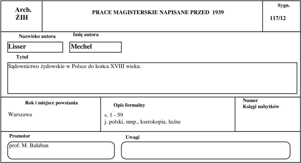 Polsce do końca XVIII wieku.