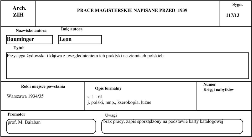 polskich. Warszawa 1934/35 s. 1-61 prof. M.
