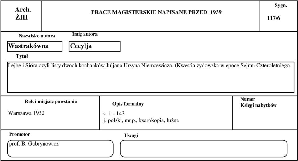 Niemcewicza.