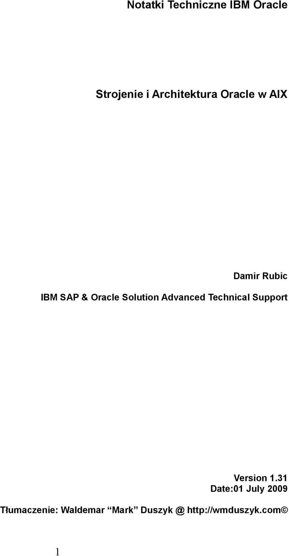Advanced Technical Support Version 1.