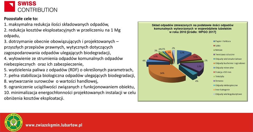 wyłowienie ze strumienia odpadów komunalnych odpadów niebezpiecznych oraz ich zabezpieczenie, 5. wydzielenia paliwa z odpadów (RDF) o określonych parametrach, 7.