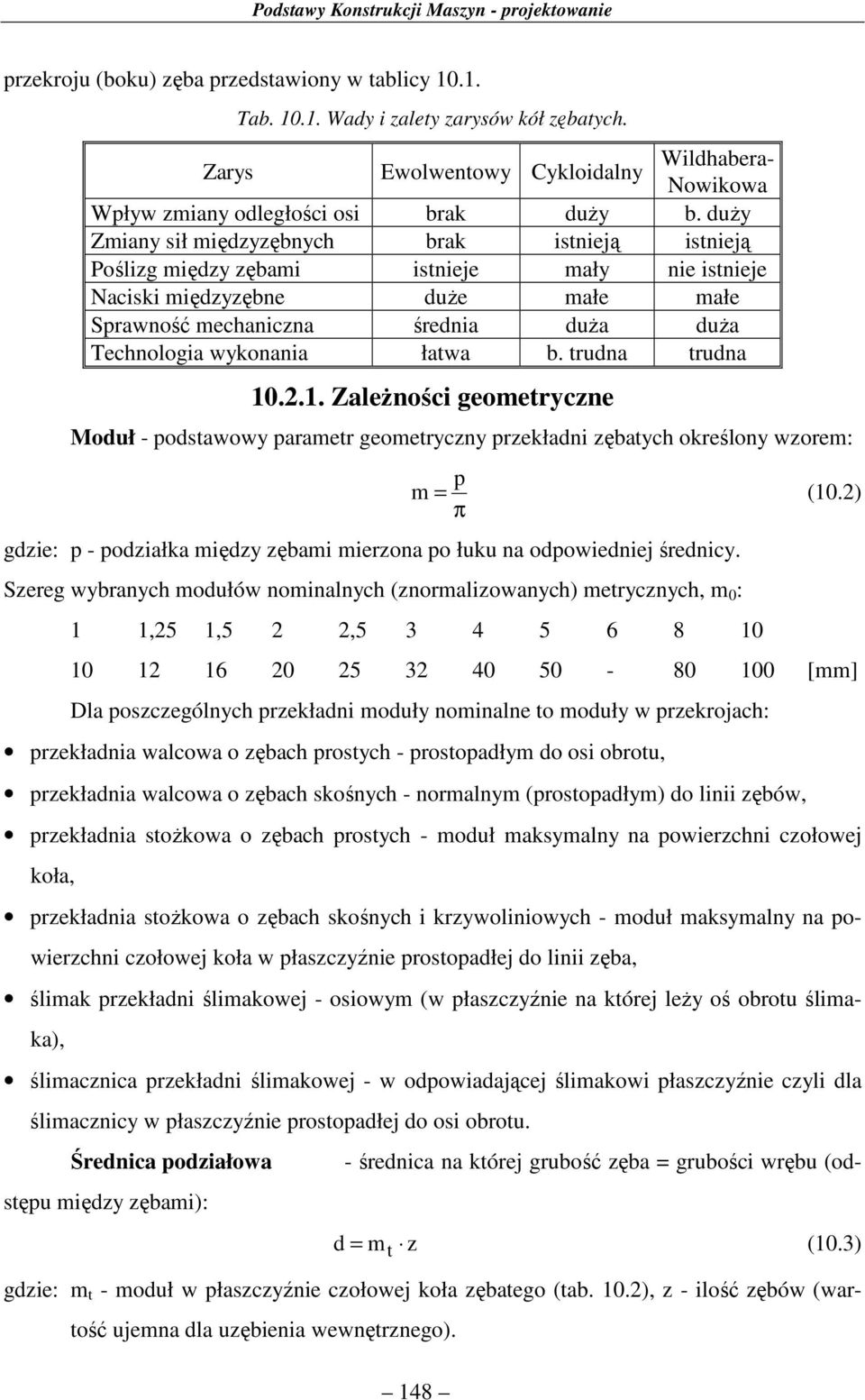 uży Zmiay sił mięyębych brak istieją istieją Poślig mięy ębami istieje mały ie istieje Naciski mięyębe uże małe małe Sprawość mechaica śreia uża uża Techologia wykoaia łatwa b. trua trua.