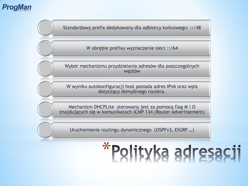 adres IPv6 oraz wpis dotyczący domyślnego routera.