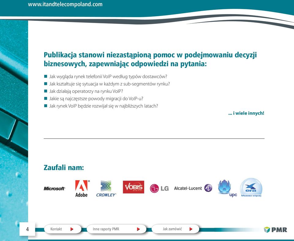 wygląda rynek telefonii VoIP według typów dostawców? Jak kształtuje się sytuacja w każdym z sub-segmentów rynku?