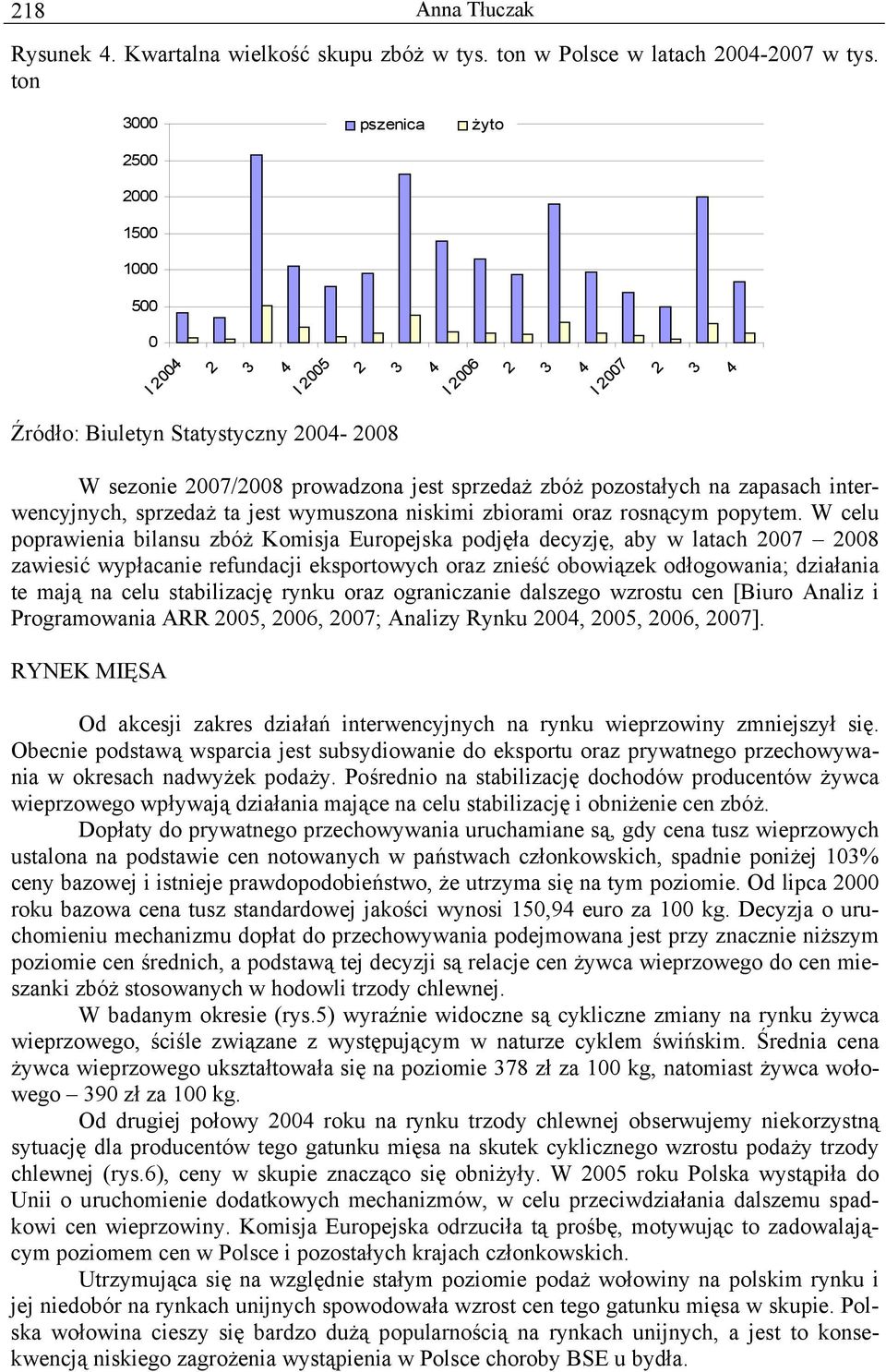 sprzedaż ta jest wymuszona niskimi zbiorami oraz rosnącym popytem.