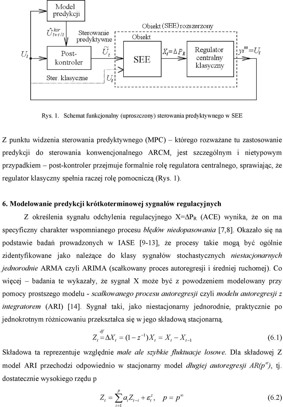 Modelowanie predykcji krókoerminowej sygnałów regulacyjnych Z określenia sygnału odchylenia regulacyjnego X= P R (ACE) wynika, że on ma specyficzny charaker wspomnianego procesu błędów niedopasowania