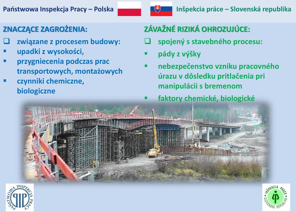RIZIKÁ OHROZUJÚCE: spojený s stavebného procesu: pády z výšky nebezpečenstvo vzniku