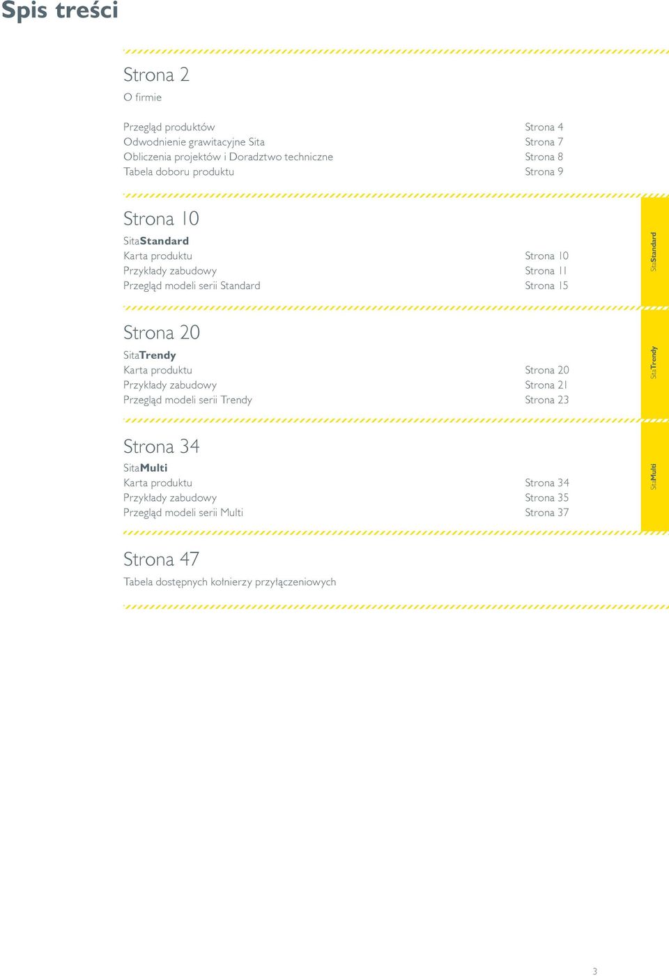 SitaStandard Strona 20 SitaTrendy Karta produktu Strona 20 Przykłady zabudowy Strona 21 Przegląd modeli serii Trendy Strona 23 SitaTrendy Strona 34