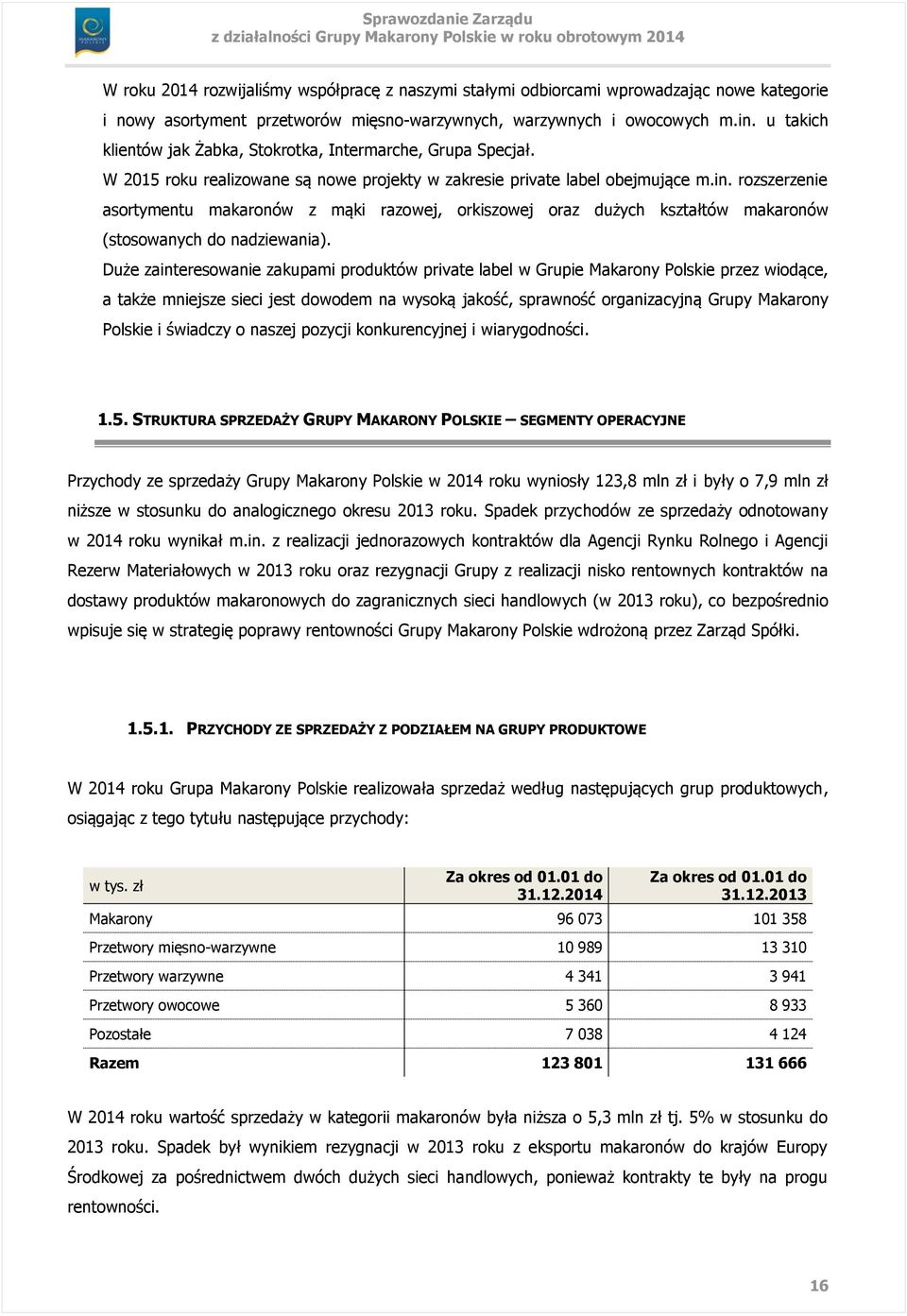 rozszerzenie asortymentu makaronów z mąki razowej, orkiszowej oraz dużych kształtów makaronów (stosowanych do nadziewania).