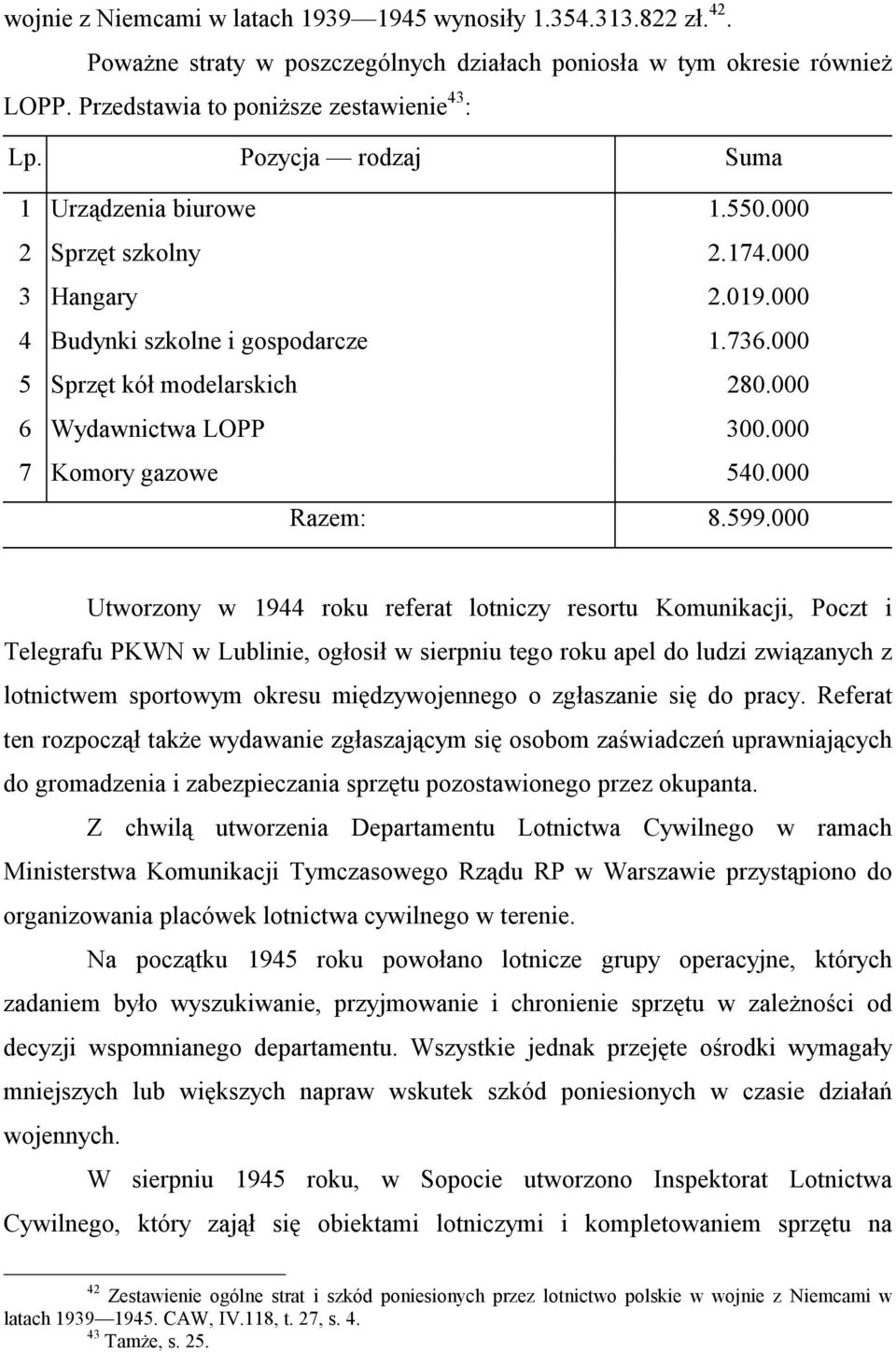 000 7 Komory gazowe 540.000 Razem: 8.599.