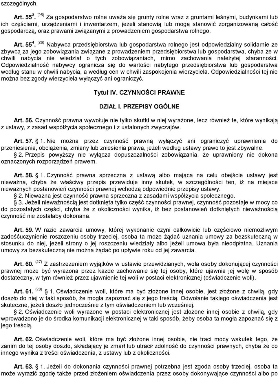 oraz prawami związanymi z prowadzeniem gospodarstwa rolnego. Art. 55 4.