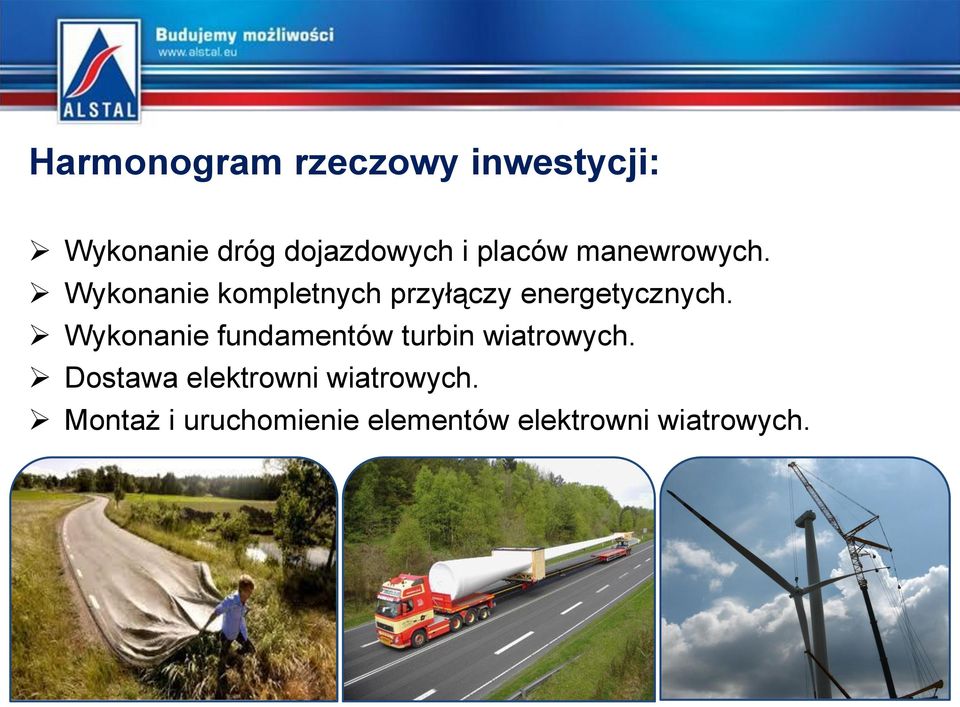 Wykonanie kompletnych przyłączy energetycznych.