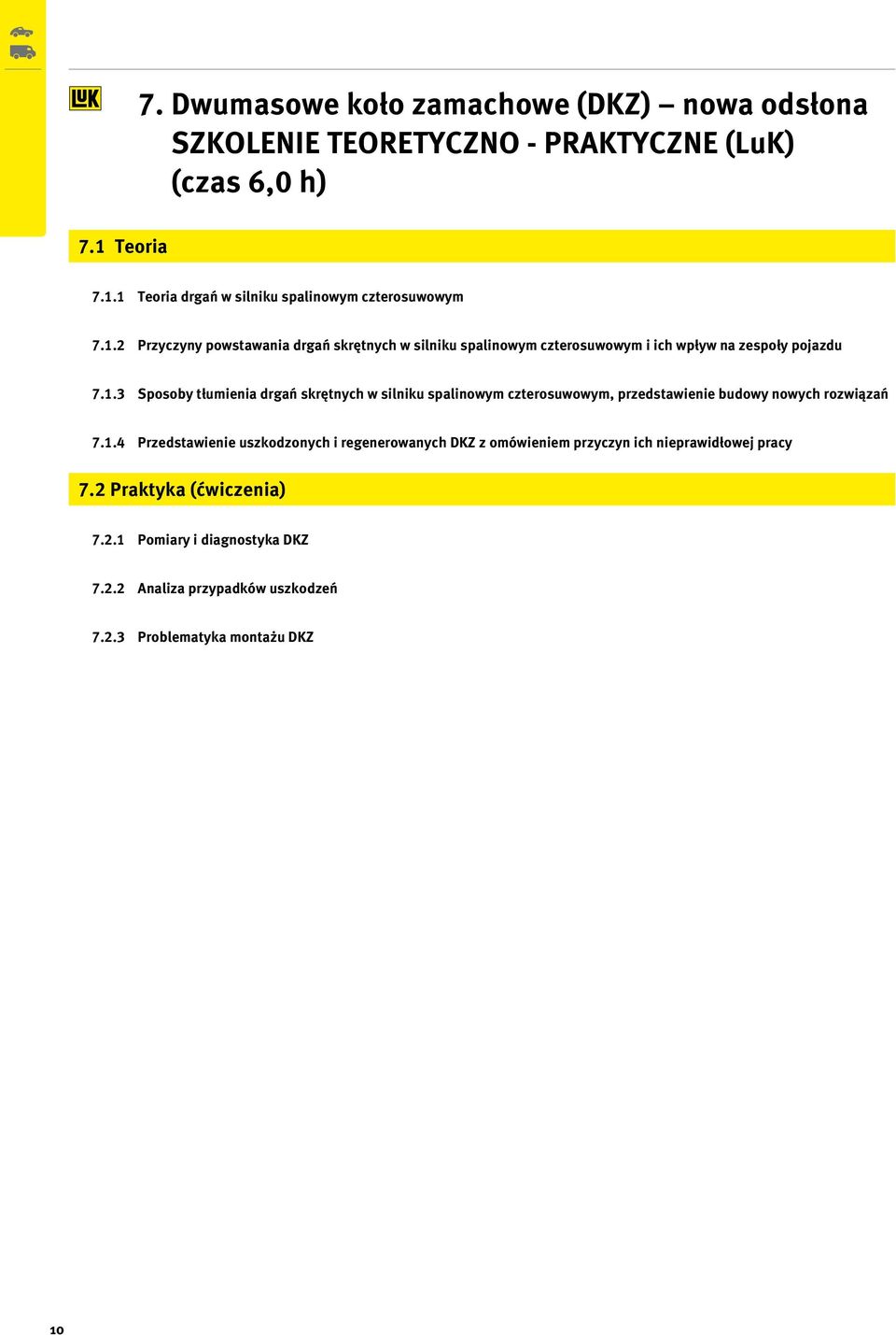 1.3 Sposoby tłumienia drgań skrętnych w silniku spalinowym czterosuwowym, przedstawienie budowy nowych rozwiązań 7.1.4 Przedstawienie uszkodzonych i regenerowanych DKZ z omówieniem przyczyn ich nieprawidłowej pracy 7.