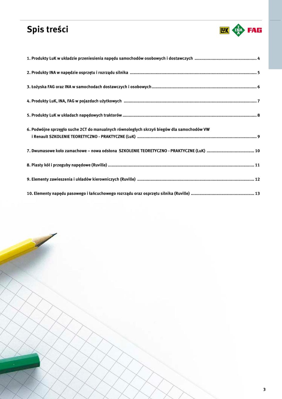 Podwójne sprzęgło suche 2CT do manualnych równoległych skrzyń biegów dla samochodów VW i Renault SZKOLENIE TEORETYCZNO - PRAKTYCZNE (LuK)... 9 7.