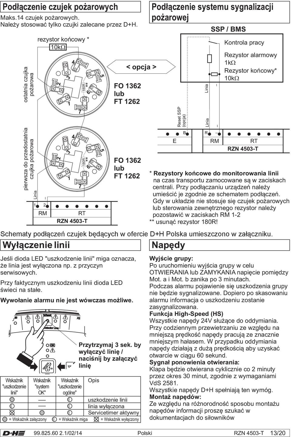 Wyłączenie linii Jeśli dioda LED "uszkodzenie linii" miga oznacza, że linia jest wyłączona np. z przyczyn serwisowych. Przy faktycznym uszkodzeniu linii dioda LED świeci na stałe.