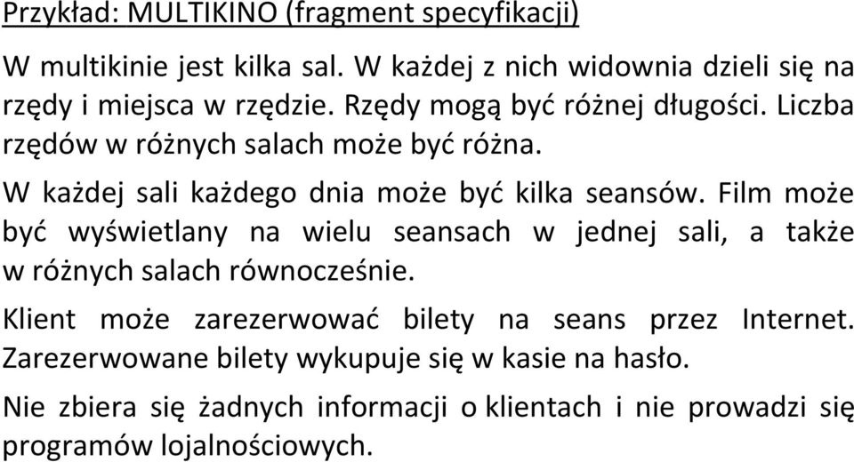 Film może być wyświetlany na wielu seansach w jednej sali, a także w różnych salach równocześnie.