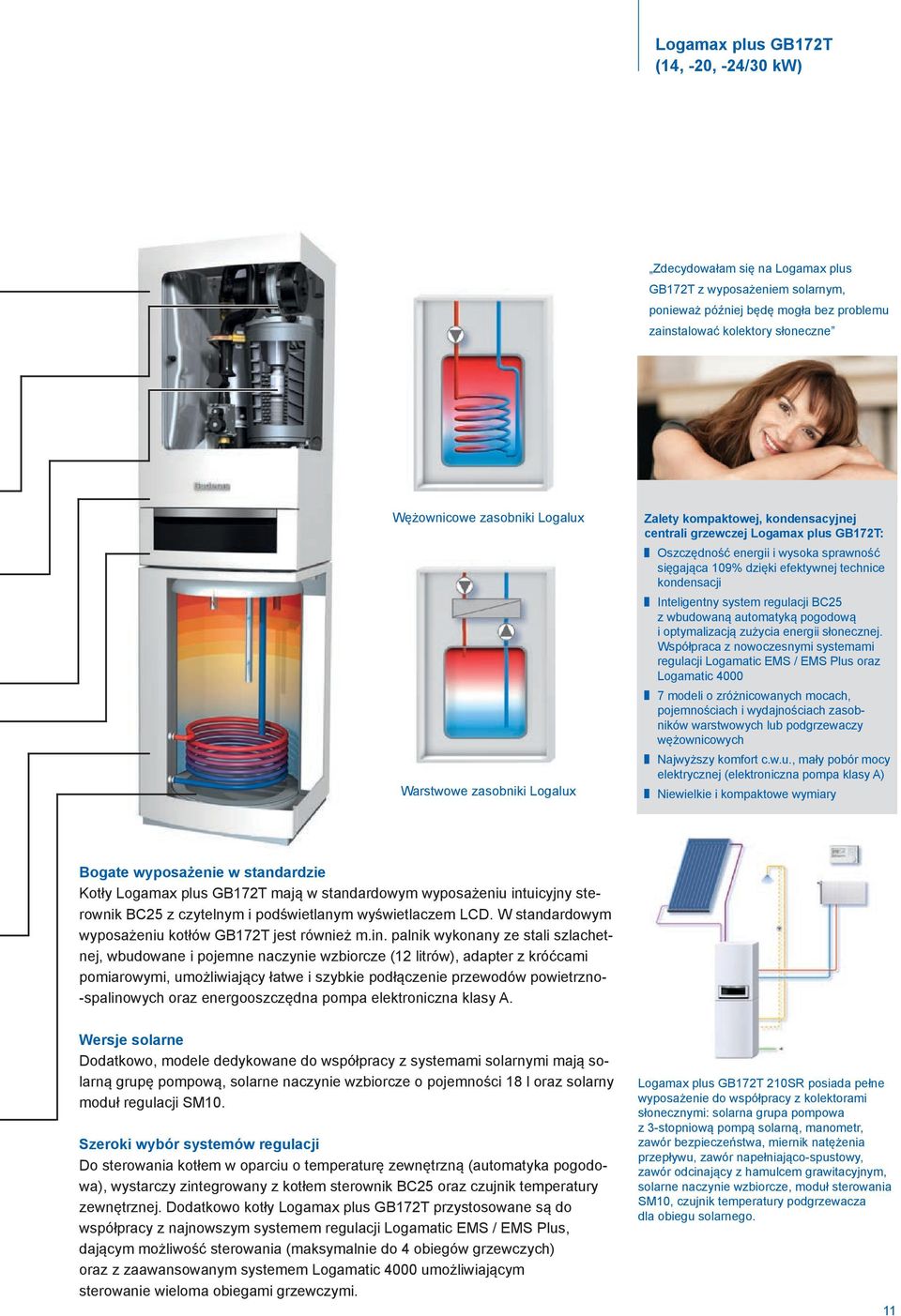 technice kondensacji Inteligentny system regulacji BC25 z wbudowaną automatyką pogodową i optymalizacją zużycia energii słonecznej.