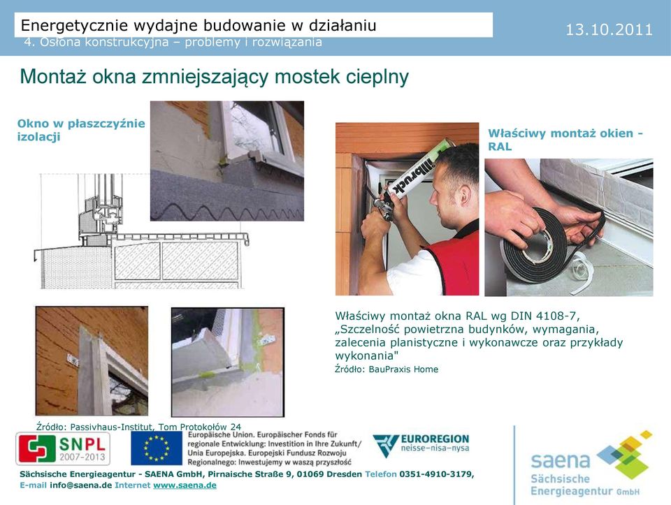 wg DIN 4108-7, Szczelność powietrzna budynków, wymagania, zalecenia planistyczne i wykonawcze