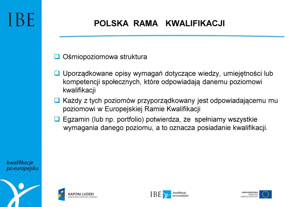 poziomów przyporządkowany jest odpowiadającemu mu poziomowi w Europejskiej Ramie Kwalifikacji Egzamin