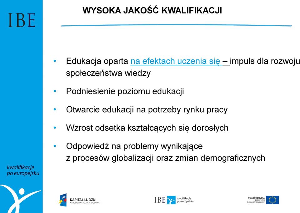 edukacji na potrzeby rynku pracy Wzrost odsetka kształcących się dorosłych