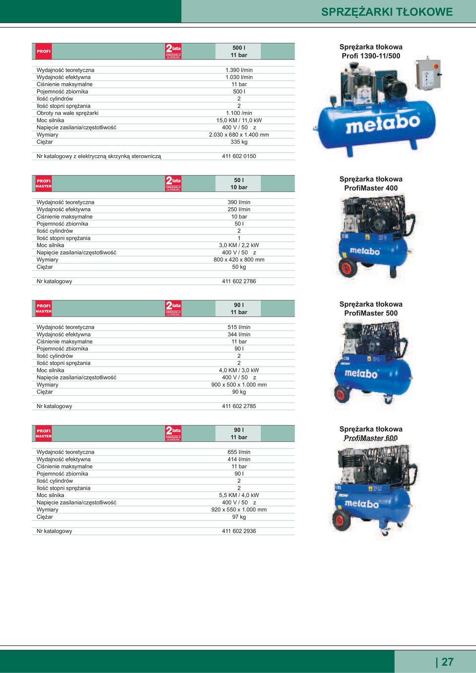 400 mm 335 kg 4 60 050 390-/500 MASTER lata 50 l 0 bar 390 l/min 50 l/min 0 bar 50 l 3,0 KM /, kw 800 x 40 x 800 mm 50 kg 4 60