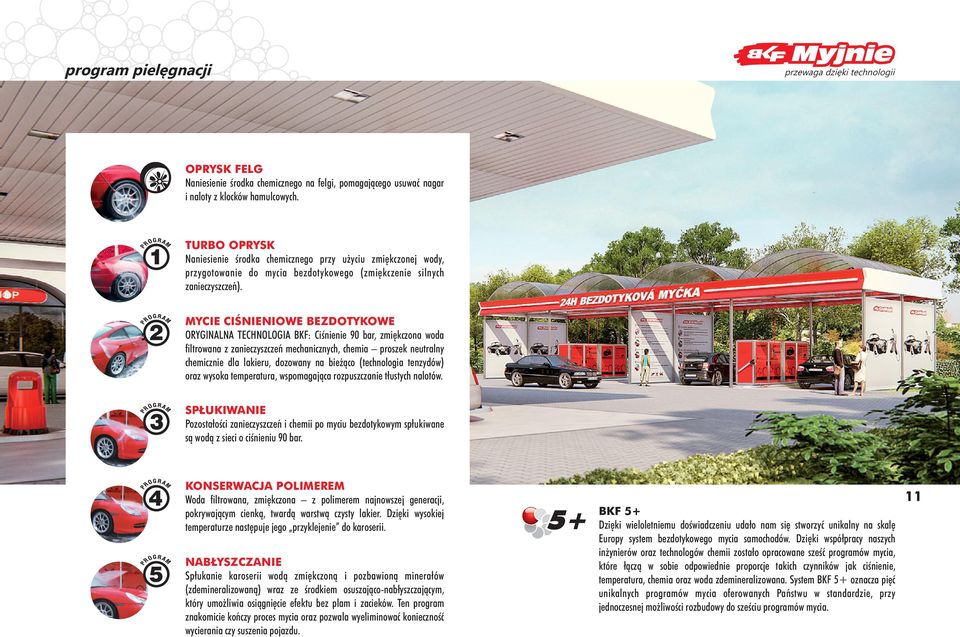 2 MYCIE CIŚNIENIOWE BEZDOTYKOWE ORYGINALNA TECHNOLOGIA BKF: Ciśnienie 90 bar, zmiękczona woda filtrowana z zanieczyszczeń mechanicznych, chemia proszek neutralny chemicznie dla lakieru, dozowany na