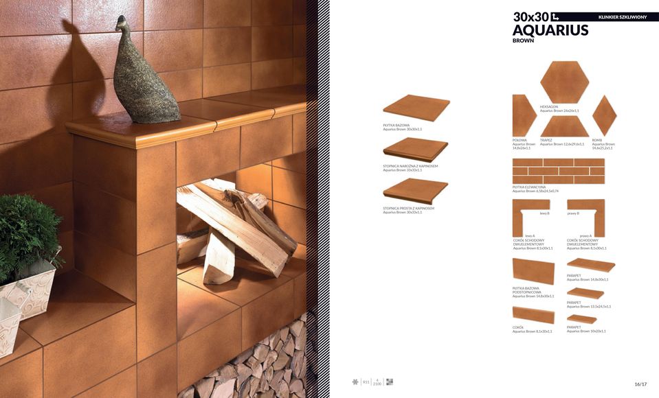 6,58x24,5x0,74 STOPNICA PROSTA Z KAPINOSEM Aquarius Brown 30x33x1,1 Aquarius Brown 8,1x30x1,1 Aquarius Brown 8,1x30x1,1 Aquarius Brown