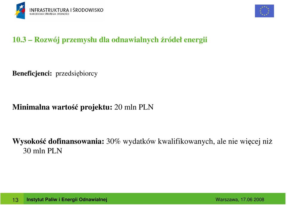 wartość projektu: 20 mln PLN Wysokość