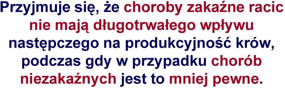 na produkcyjność krów, podczas gdy w