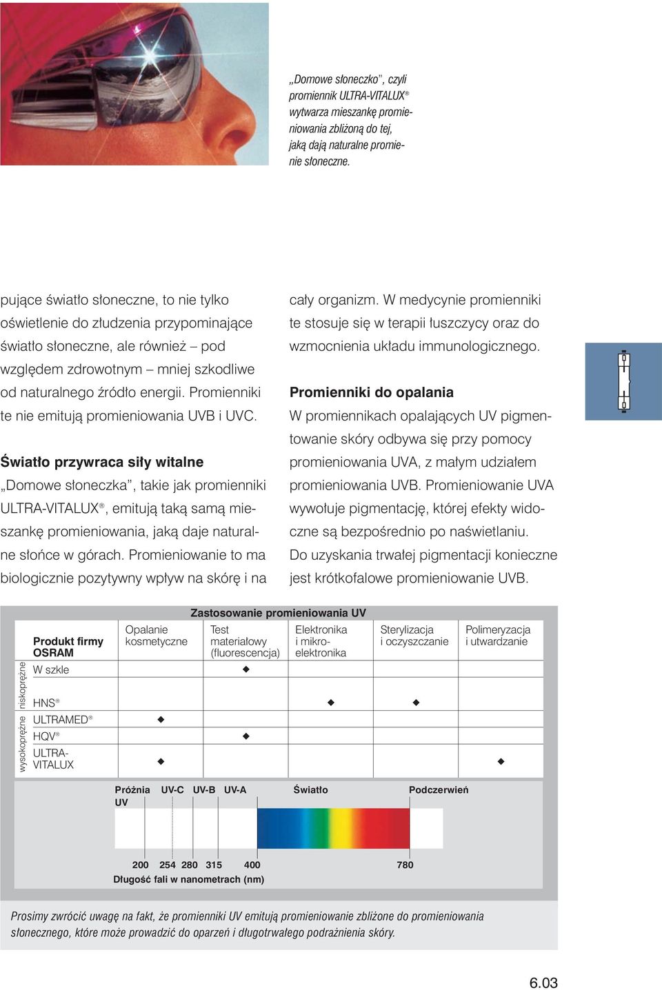 Promienniki te nie emitujà promieniowania UVB i UVC.
