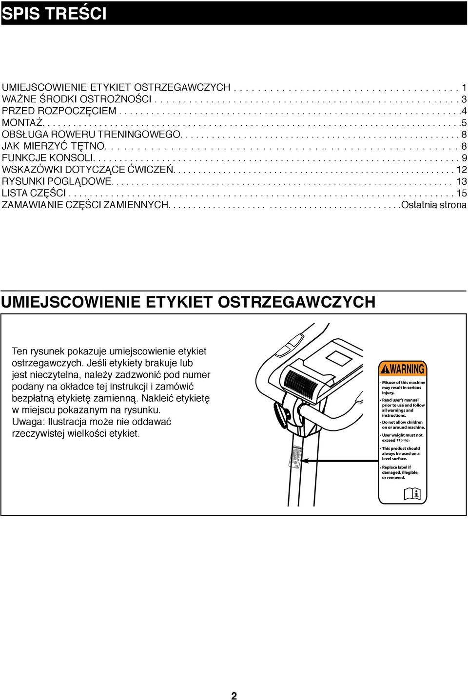 ...................................................... 8 FUNKCJE KONSOLI..................................................................... 9 WSKAZÓWKI DOTYCZĄCE ĆWICZEŃ........................................................ RYSUNKI POGLĄDOWE.