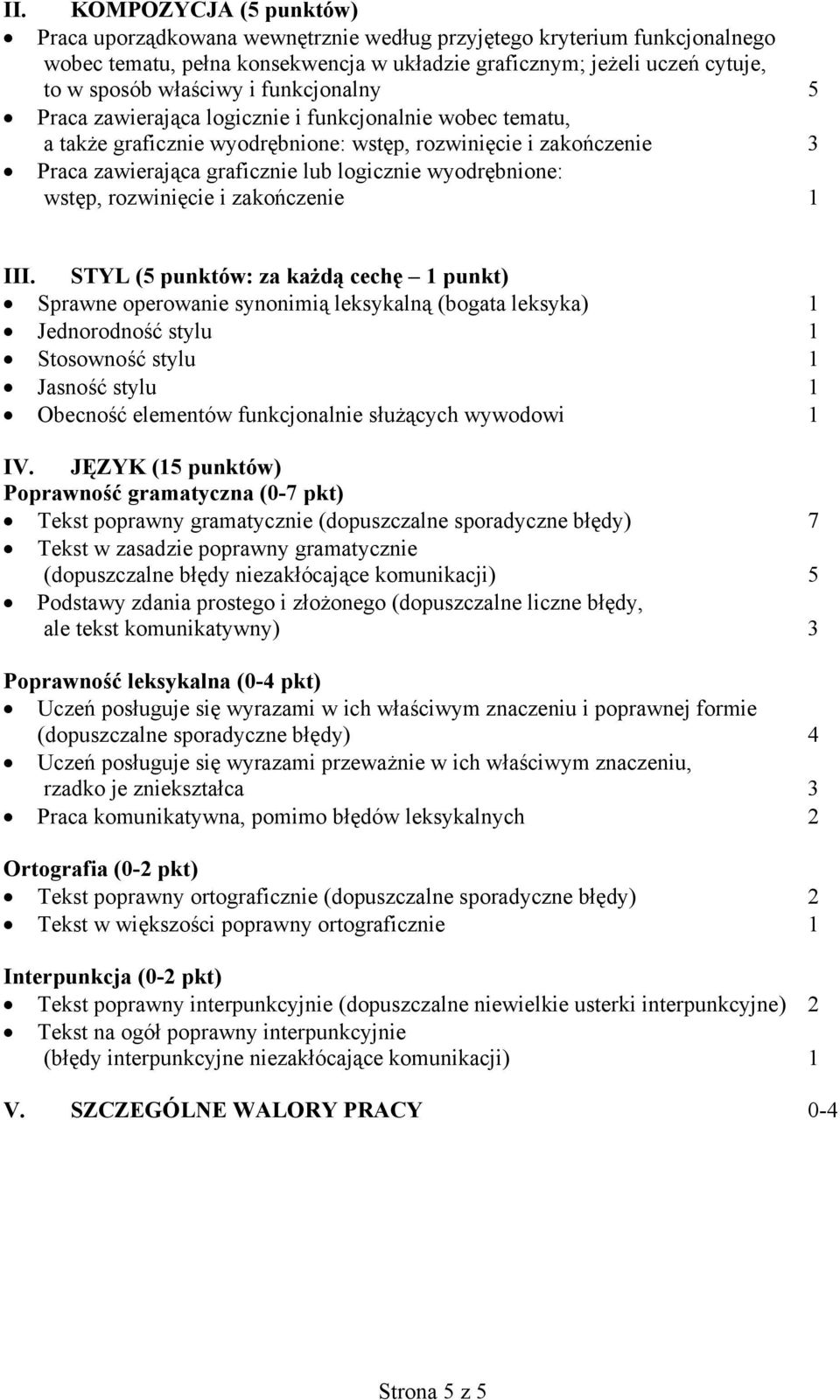 wstęp, rozwinięcie i zakończenie 1 III.