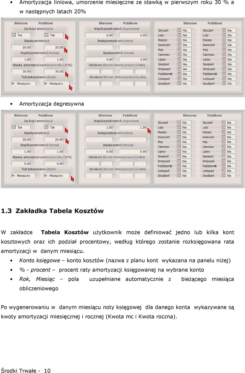 rata amortyzacji w danym miesiącu.