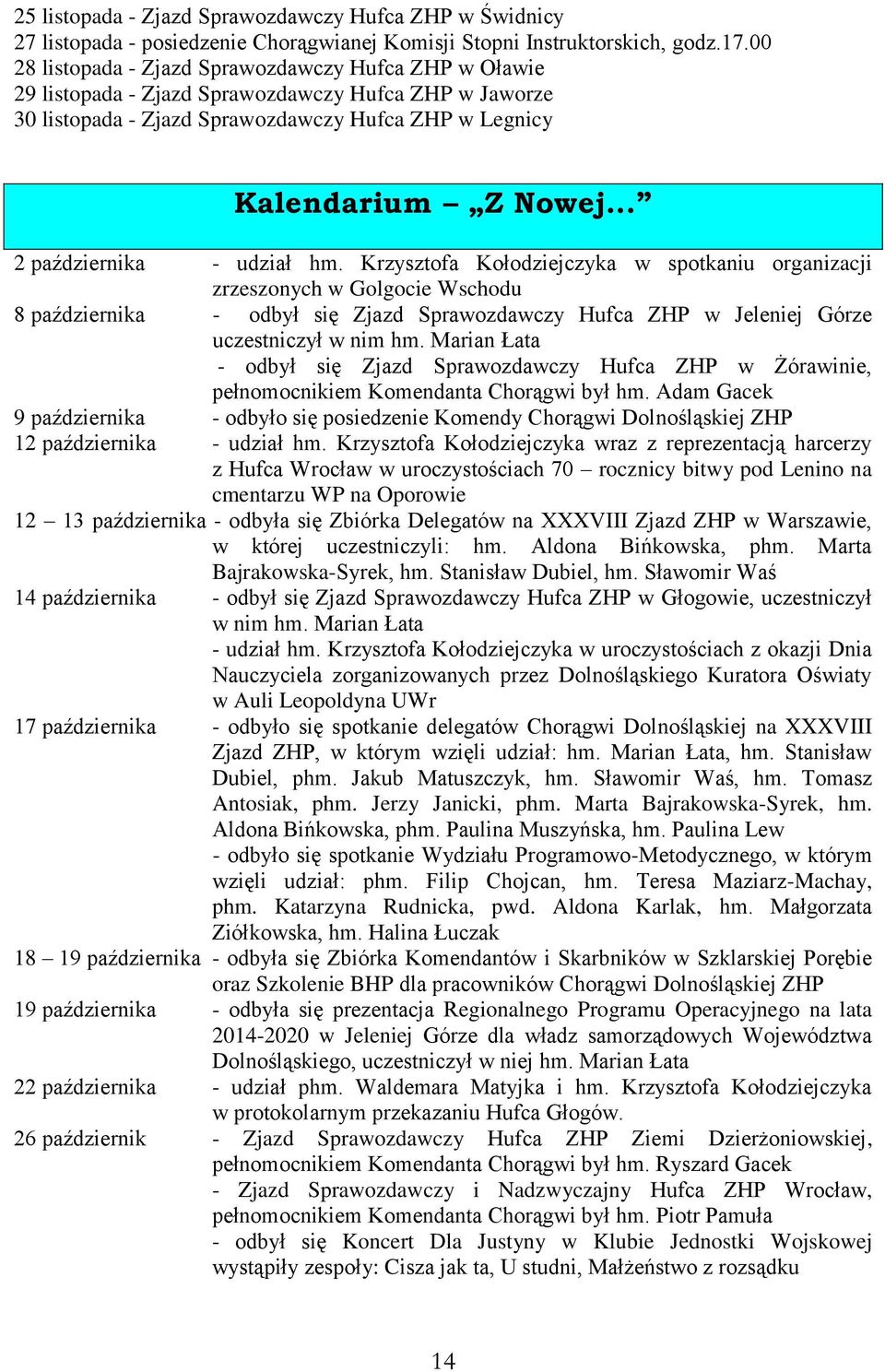 .. 2 października - udział hm.