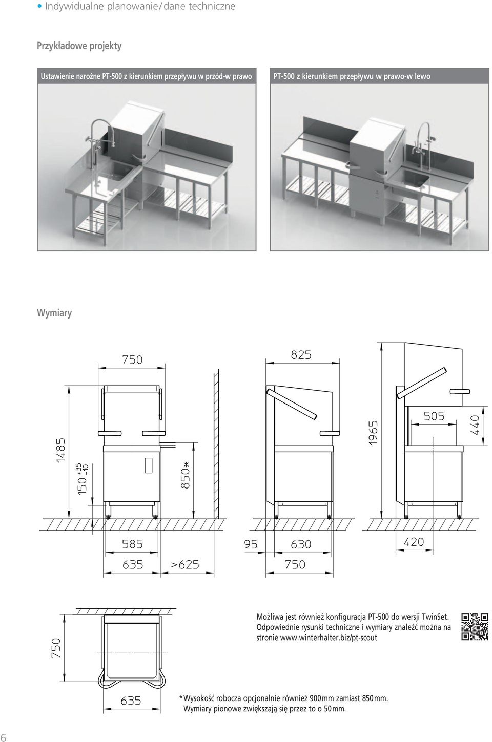 wersji TwinSet. Odpowiednie rysunki techniczne i wymiary znaleźć można na stronie www.winterhalter.