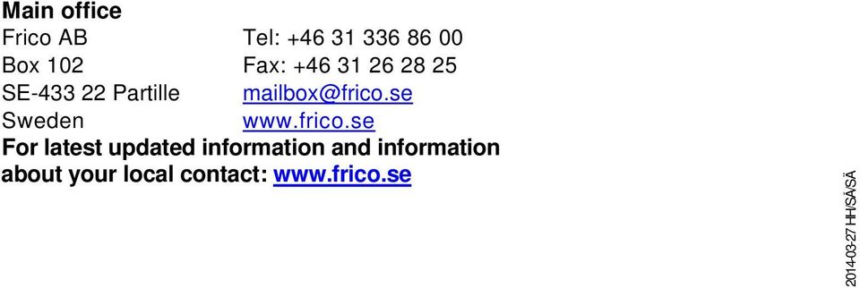 se Sweden www.frico.