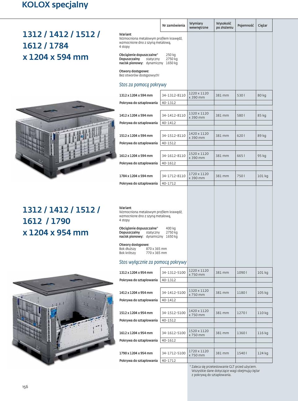 Stos za pomocą pokrywy x 04 x 594 mm 4--80 Pokrywa do sztaplowania 40-0 x 0 x 90 mm 8 mm 50 l 80 kg 4 x 04 x 594 mm 4-4-80 Pokrywa do sztaplowania 40-4 0 x 0 x 90 mm 8 mm 580 l 85 kg 5 x 04 x 594 mm