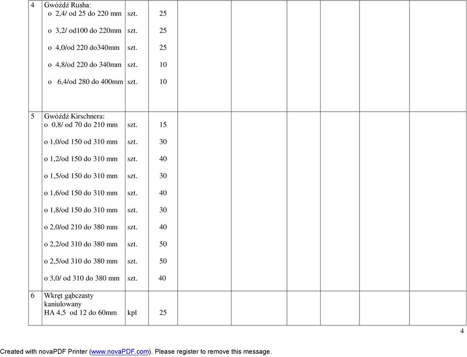 o,5/od 50 do 0 mm o,6/od 50 do 0 mm o,8/od 50 do 0 mm o,0/od 0 do 80 mm o,/od 0 do 80 mm o,5/od 0