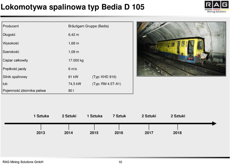 000 kg 6 m/s Silnik spalinowy 81 kw (Typ: KHD 816) lub 74,5 kw (Typ: RM 4.