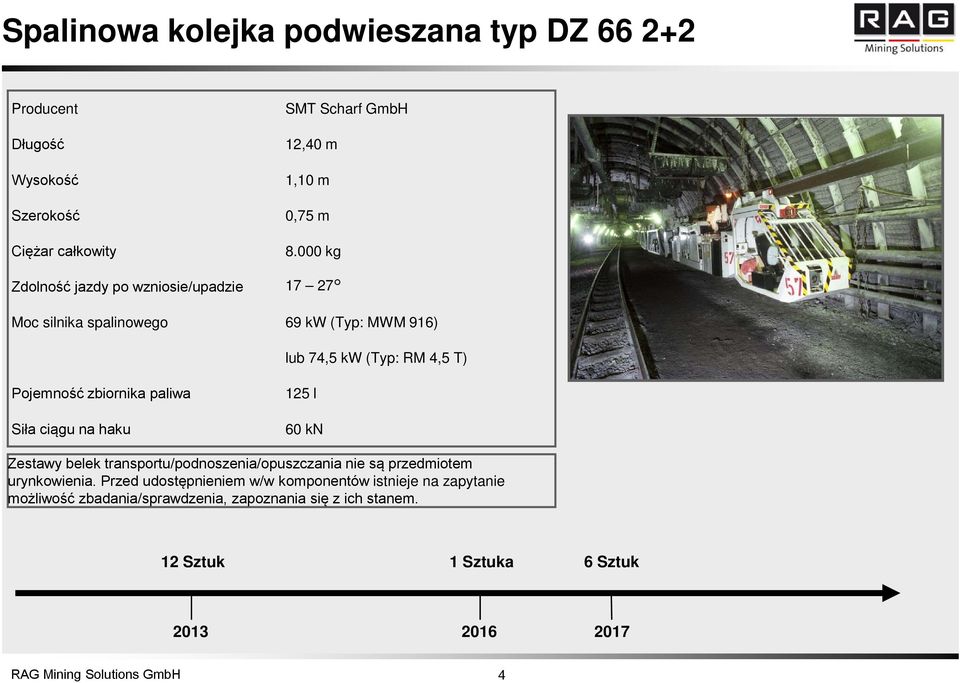 paliwa Siła ciągu na haku 125 l 60 kn Zestawy belek transportu/podnoszenia/opuszczania nie są przedmiotem urynkowienia.