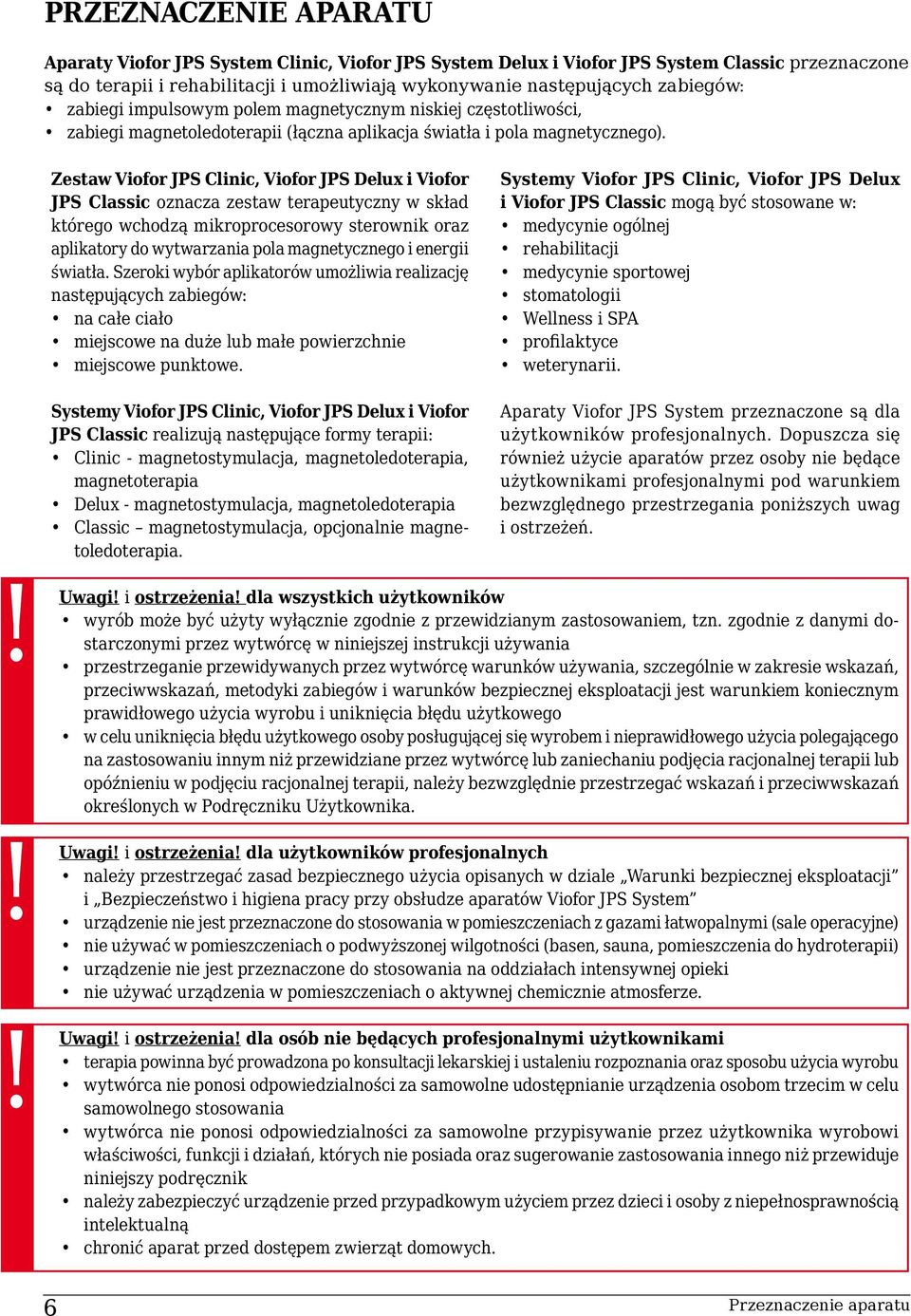 Zestaw Viofor JPS Clinic, Viofor JPS Delux i Viofor JPS Classic oznacza zestaw terapeutyczny w skład którego wchodzą mikroprocesorowy sterownik oraz aplikatory do wytwarzania pola magnetycznego i