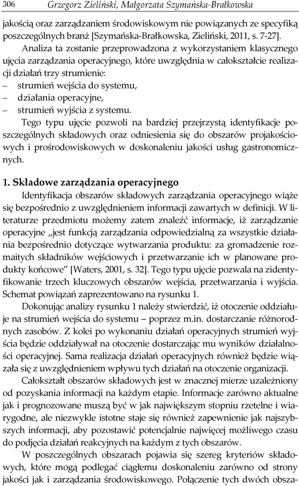 działania operacyjne, strumień wyjścia z systemu.