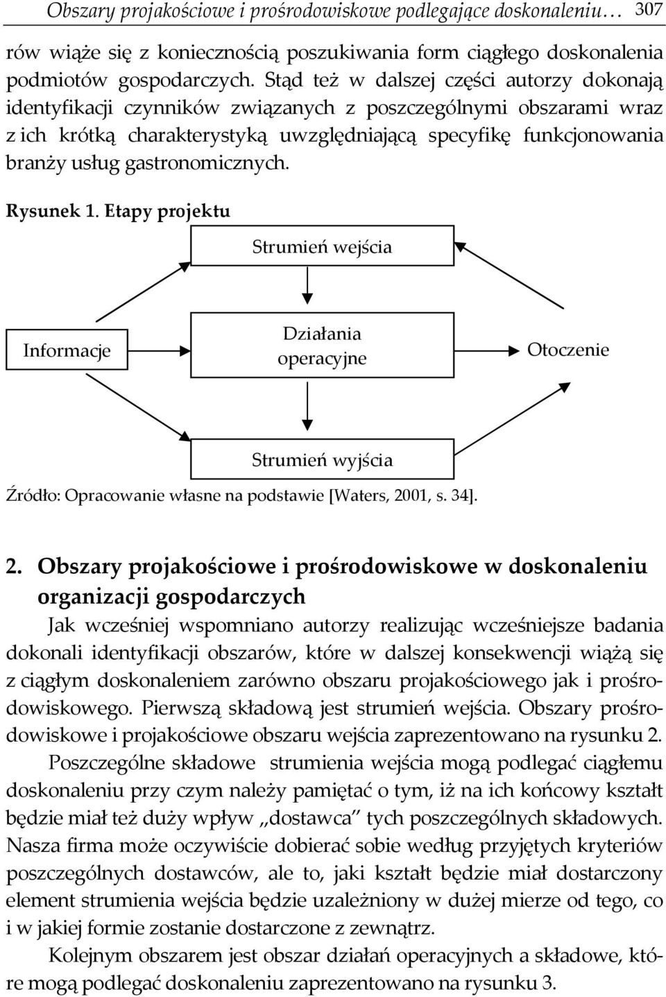 gastronomicznych. Rysunek 1. Etapy projektu Strumień wejścia Informacje Działania operacyjne Otoczenie Strumień wyjścia Źródło: Opracowanie własne na podstawie [Waters, 20