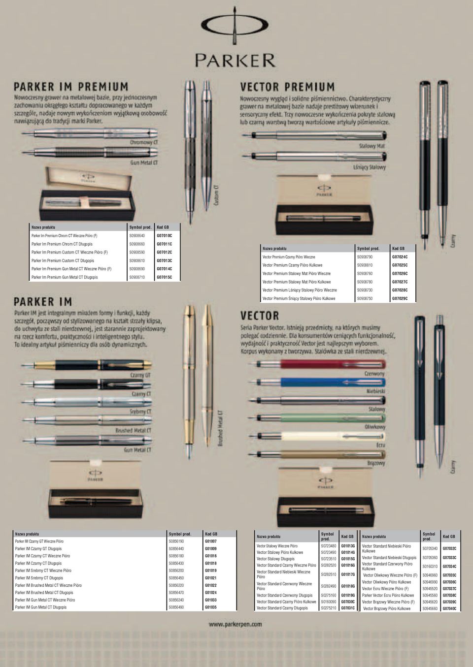 Custom CT Długopis S0908610 07013C Parker Im Premium un Metal CT Wieczne Pióro (F) S0908690 07014C Parker Im Premium un Metal CT Długopis S0908710 07015C Vector Premium Czarny Pióro Wieczne S0908790